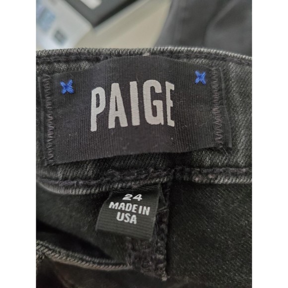 Paige womens size 24 black wash denim mid rise skinny verdugo ankle jeans - Picture 4 of 5